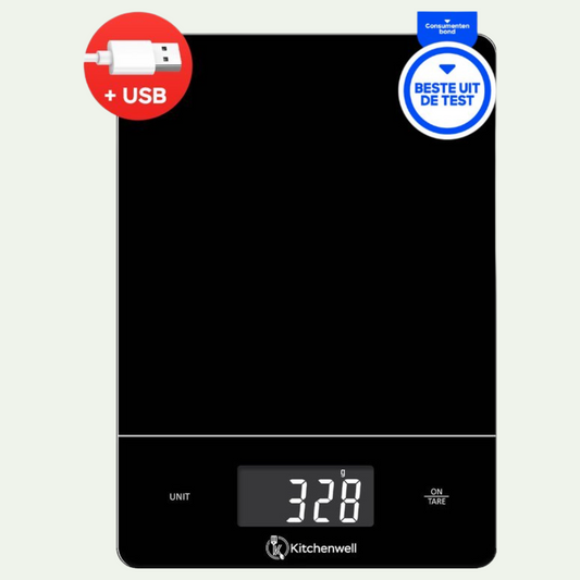 Kitchenwell digitale keukenweegschaal glas 15KG