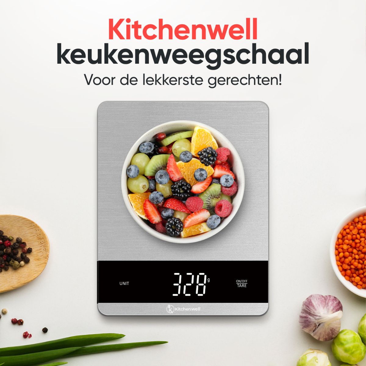 Kitchenwell Digitale Keukenweegschaal 5gr - 10kg
