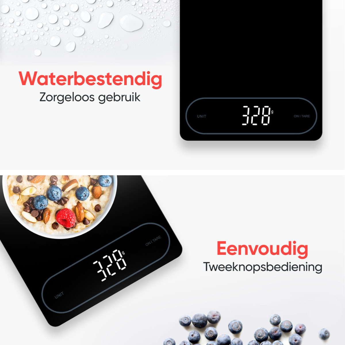 Kitchenwell digitale keukenweegschaal 1gr - 12kg