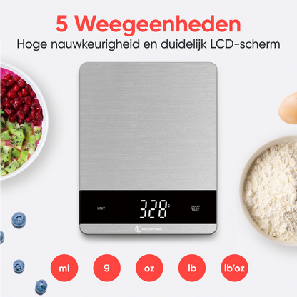 Kitchenwell Digitale Keukenweegschaal 5gr - 10kg