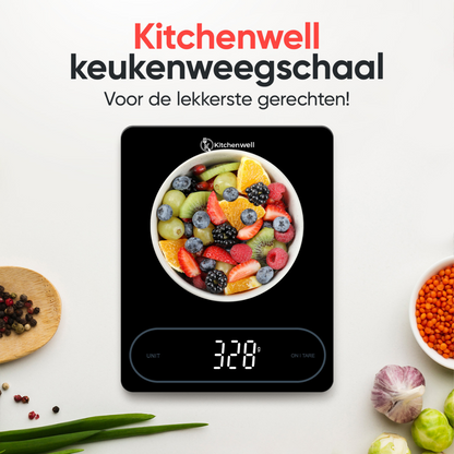 Kitchenwell digitale keukenweegschaal 1gr - 12kg