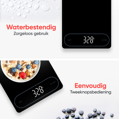Kitchenwell digitale keukenweegschaal 1gr - 12kg