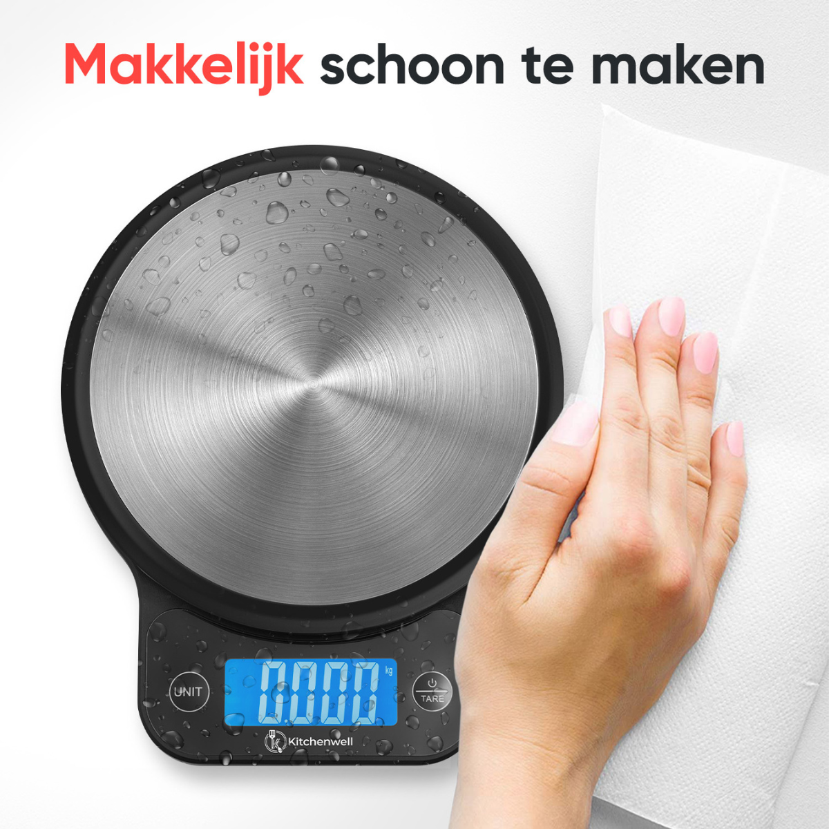 Kitchenwell digitale keukenweegschaal 1gr - 10kg
