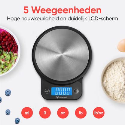 Kitchenwell digitale keukenweegschaal 1gr - 10kg