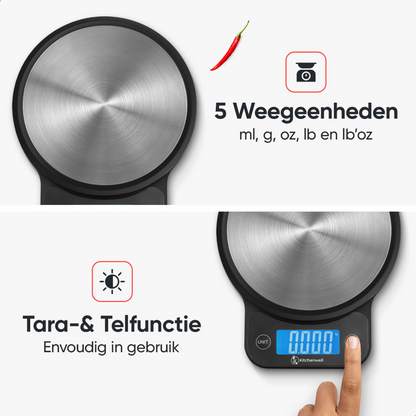 Kitchenwell digitale keukenweegschaal 1gr - 10kg