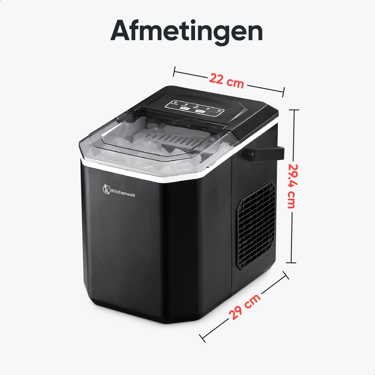 Kitchenwell IJsblokjesmachine – 1.3L